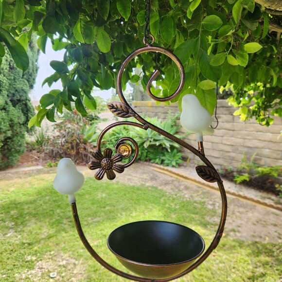 25.5" H, Solar Duo Goldfinch Bird Feeder Garden Decor Home Decor - Picture 4 of 4